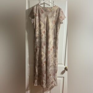 Floral Beige Maxi Dress